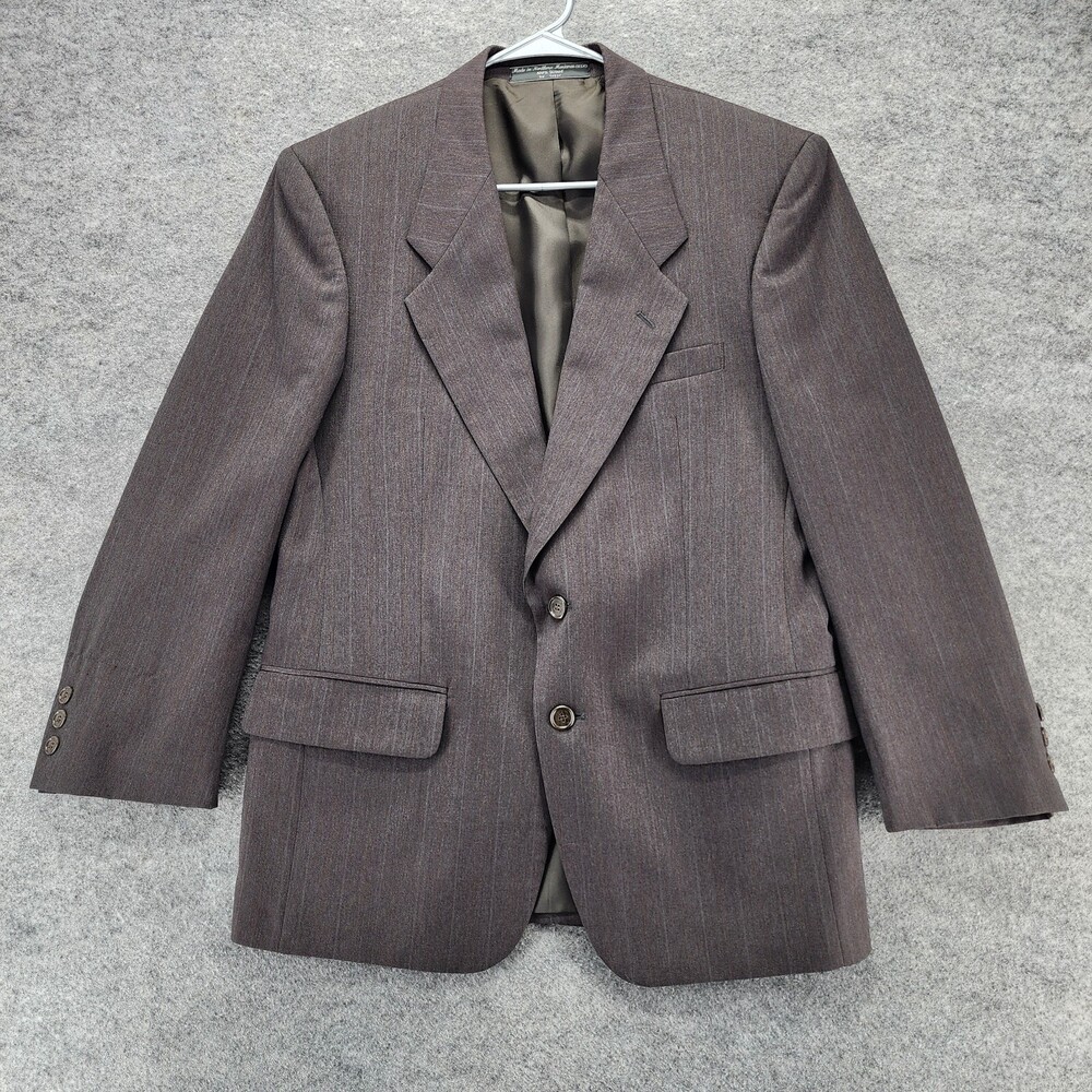 Andre Vachon Blazer Mens 38S 2 Button Gray Pinstripe